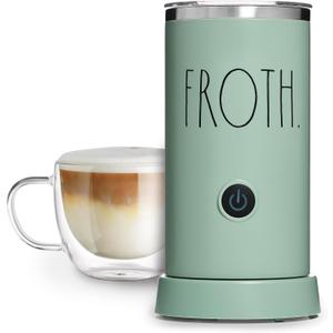 Rae Dunn Electric Milk Frother Steamer -Stylish Automatic Milk Steamer and Frother, Milk Warmer, Hot and Cold Foam Maker for Coffee, Latte, Cappuccino, Macchiato - 550 Watt (Sage)