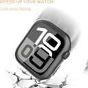 3 x Yitork 2 Pack Case for Apple Watch Series 10 46mm with Built in Screen Protector, HD Hard Full Face Cover Accessories for Iwatch Screen Protector Men Women, Transparent