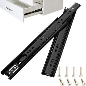 20 Inch Drawer Slides, Soft Self Close Full Extension Ball Bearing Drawer Slides, 3 Fold Full Stretch Side Mount for Custom Storage for Large Items, Extra-Deep Drawers (1 Pair-Black)