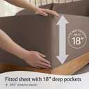 LuxClub 6 PC Queen Sheet Set, Breathable Luxury Bed Sheets, Deep Pockets 18" Eco Friendly Wrinkle Free Cooling Sheets Machine Washable Hotel Bedding Silky Soft - Tree Bark Queen