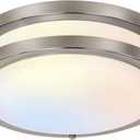 13 inch Flush Mount LED Ceiling Light Fixture, 2700K/3000K/3500K/4000K/5000K Adjustable Ceiling Lights, Brushed Nickel Saturn Dimmable Lighting for Hallway Bathroom Kitchen or Stairwell, ETL Listed