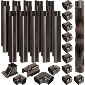 BEWAVE Mini Split Line Set Cover Kit, Decorative PVC Line Cover Kit for Mini Split Air Conditioners and Heat Pumps 3" Wx16.1' L Brown