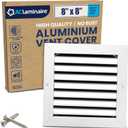 8x8 Inch (Duct Opening) Air Return Vent Cover Decorative  Premium Aluminum AC Vent Cover for Ceiling & Wall, Rustproof Grille, Ideal for Home HVAC Grille, Durable & Easy to Install by ACLAMINAIRE