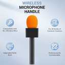 TONOR Handheld Adaptor for Interview Mic, Wireless Microphone Handle for Lavalier, Compatible with Rode, DJI and All Lav Mic, Microfono Stand with Flag Station, Foam, Rig for Vlogging, Reports, TP20