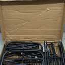 Tajsoon Laundry Cart with Hanging Rack, Metal Laundry Basket with Wheels, Laundry Hamper with Storage Basket and Shelf, Rolling Laundry Cart with Wheels, White