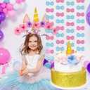 2 x 8 Pcs Gender Reveal Party Decorations 8.2 ft Pink and Blue Bow Baby Shower Banner Cute Gender Reveal Hanging Garland Photo Backdrop for Birthday Wedding Party Supplies