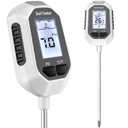 4-in-1 Soil Moisture Meter Digital Plant Temperature/Soil Moisture/PH Meter/Sunlight Intensity Backlight LCD Display Soil Test Meter for Gardening, Farming and Outdoor Plants