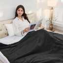Electric Heated Blanket 72"x84" Full Size Flannel & Sherpa - 4 Heat Settings & 10H Auto Shut Off for Safe Overnight Use, Fast Heating, Machine Washable for Bed, Couch, Office - Dark Gray