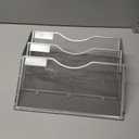 EasyPAG 3 Pocket Mesh Wall File Organizer, Hanging Paper Folder Holder with Classify Label, Vertical Wall Mount Mail Organizer for Office Home Classroom, Silver