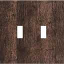 Light Switch Cover Plate Rustic Brown Wood Plank Retro Wooden Board 2 Gang Double Switch Plate Covers Toggle Wallplate Decorative Outlet Covers Electrical Switchplate for Farmhouse Home Decor
