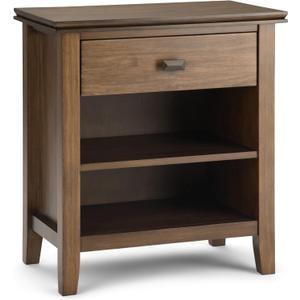 SIMPLIHOME Artisan SOLID WOOD 24 inch Wide Transitional Bedside Nightstand Table in Rustic Natural Aged Brown for the Living Room and Bedroom