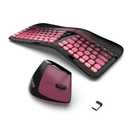 Ergonomic Wireless Keyboard and Mouse Set Wireless Keyboard Silent Mice Set with Wrist Rest for Computer, Laptop, PC, Mac, Windows Black Pink