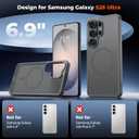 SUPFINE Magnetic for Samsung Galaxy S26 Ultra Case with Screen Protector, (Built-in Magnets) (Military Grade Drop Protection) Slim Translucent Shockproof Phone Case,Titanium Gray