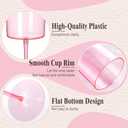Ciaell 12 Pack Pink Plastic Wine Glasses - 14Oz Plastic Wine Glasses with Stem - Disposable Stemmed Wine Glass for Parties & Weddings & Outdoor & Valentine's Day