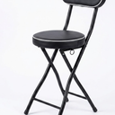 Portable Folding Bar Stool with Padded Seat Adjustable 2230inch Height PU Leather Counter Chair Ideal for Kitchen Garden OfficeBlack (26inch/65cm) (Black 24inch/60cm)