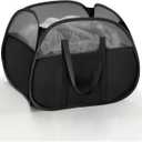 TECHMILLY Pop Up Foldable Laundry Basket, 90L Large Capacity Square & Tear Proof Laundry Hamper with Reinforced Handles for Dirty Clothes Storage in Dorm, Laundry Room, Bathroom, Black(Fabric) (1Pack)