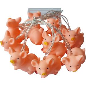 10LEDs Decorative Animal Shape Night Mood Light Romantic Lamp for Home Indoor Bedroom Party Festival Kids Room Dcor (Pig Style 3)