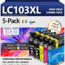 LC103XL LC103 103 Ink Cartridges High Yield Replacement for Brother LC103 XL LC103 LC101 Ink Work with MFC-J870DW MFC-J6920DW MFC-J6520DW MFC-J450DW MFC-J470DW(2 Black, 1 Cyan, 1 Magenta, 1 Yellow)