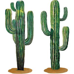 Janlaugh 2 Pcs 6 Feet Large Boho Cactus Wall Decor Jointed Cactus Cutouts Wall Stickers Tropical Cacti Home Decals Stickers DIY Bohemian Green Botanical Decorations for Classroom Bedroom
