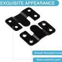 12PCS 2.09 x 1.18 inch Black Flush Mount Bracket Stainless Steel Interlock Hanging Buckle Z Clips Headboard Wall Mounting Brackets French Cleat Picture Hanger Heavy Duty with 48PCS Screws