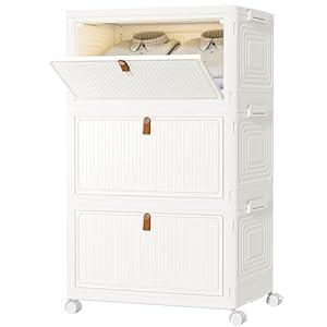 Homidec Closet Organizers and Storage 23Qt 3 Pack Closet Organizer Boxes for Clothes Stackable Storage Bins Foldable Storage Drawer for Clothes