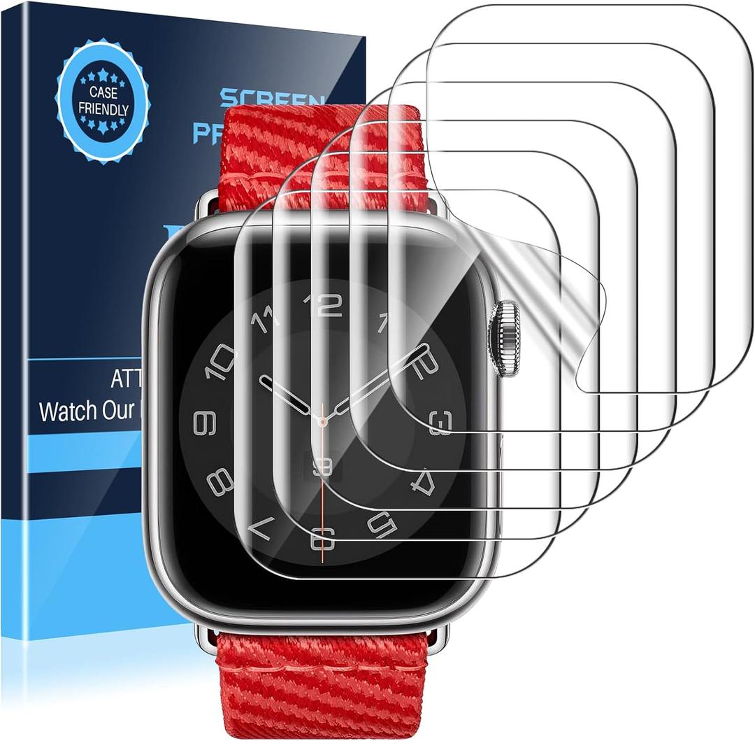 LK 6 Pack Apple Watch Series 9 Series 8 Series 7 41mm Screen Protector, [Self-Healing] TPU Film, Anti-Scratch, Ultra-Thin Screen Protector Designed for iWatch 9/8 / 7 41mm, Clear
