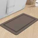 chakme Bathroom Mat Rugs 24x16, Ultra Thin Magic Mat Bath Rug Non Slip Bath Rugs Quick Dry Absorbent Bath Mats for Bathroom Floor, (Brown, 24"x16")