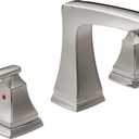 Delta Ashlyn Brushed Nickel Bathroom Faucet 3 Hole, 8 Inch Widespread Bathroom Sink Faucet for Vanity, Metal Push-Pop Drain Assembly, Stainless 3564-SSMPU-DST