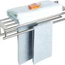 Alise Double Towel Rack for Bathroom,24 Inch Bathroom Tower Holder Towel Shelf with Double Towel Bars Wall Mount,SUS304 Stainless Steel Towel Hanger Double Tower Bar for Bathroom Wall,Brushed Nickel