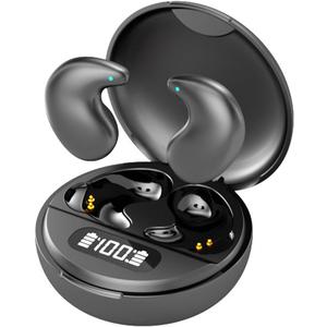 Wireless Sleep Earbuds, Comfortable Invisible Mini Sleeping Headphones for Side Sleepers, Noise Cancelling IPX4 Waterproof Bluetooth 5.3 Earphones for Sleeping Running Workouts (Black)
