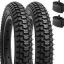 YUNSCM 2-PCS 12.5" Kid Bike Tires 12  x 2  (57-203) and 12.5" Heavy Duty Bike Tubes Schrader Valve Compatible with 12.5 x 2.25 12 1/2 x 2 1/4 Bike Bicycle Tires and Tubes (Y-558)