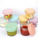 ANOTION Small Glass Jars with Lids, 8 Packs Salad Dressing Container to Go 3 Oz Glass Meal Prep Containers Reusable Canning Jars Spice Jars Small Mason Jars for Honey, Jam, Jelly, Food Storage