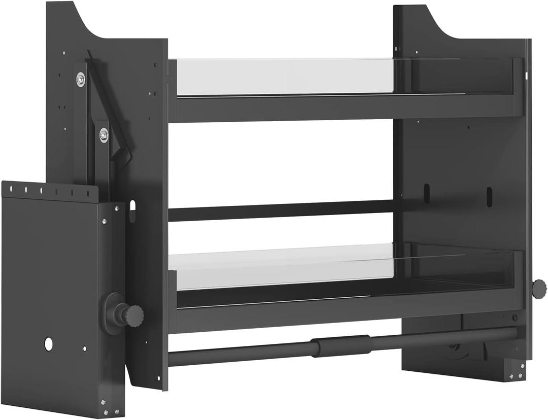 Pull Down Shelf Upper Kitchen Wall Cabinet Storage Organizer (30inch Cabinet) Black