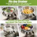 Palksky Colander and Strainer Self Drainer Base Plate Stainless Steel for Kitchen, Metal Countertop Draining Tray for Pasta Rice Noodle Fruit Veggie Food Strainer & Ceramic Colander