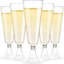 Plastic Champagne Flutes 40 Pack Disposable Glasses 5.5 Oz Clear Plastic Toasting Glasses for Party Wedding Thanksgiving Birthday