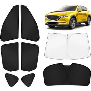 KUST Car Window Shades for Mazda CX-5 2017-2025 2026 Windshield Sun Shade Side Window Cover UV Block Privacy Protection CX5 Accessories for Camping Blackout Rear Back Full Set 8PCS