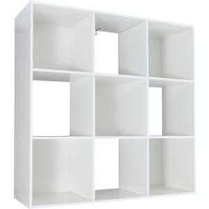 Amazon Basics Storage Cube Shelf Organizer, 9 Cubes, White, 11.7" D x 35.9" W x 35.9" H
