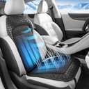 Coverado Upgraded Cooling Car Seat Cover12V-24V Ventilated pad Built with 8 Turbo Fans, 3-Speed Dual Blowing & Suction for Effective Cooling Universal Black Cushion, Great for Summer Driving