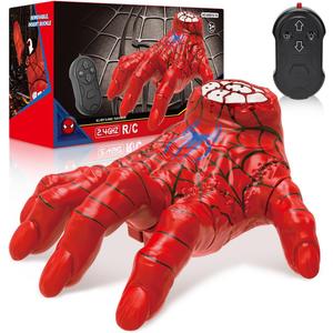 Halloween Crawling Thing Hand  Spider Hero Model, Remote Control Toy with Spooky Sound & LED Light, Quick-Move, Battery Powered Gift for Kids Birthday Holiday