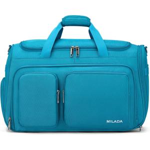 MILADA Carry On Luggage Bags for Travel Lightweight Personal Item Travel Bag Foldable Large Duffle Bag for Travel Tote Overnight Bags for Women Mens Weekender Bags, Caribbean Blue (Carry On 21.5 inch)