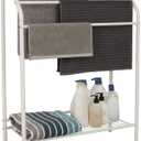 3 Bar Towel Rack w/Shelf for Bathroom and Kitchen, White