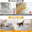 Silicone Cat Litter Mat, 34x22 in Waterproof Litter Box Mat Cats Feeding Mats with Raised Edges, Quick Clean Desig (Grey)