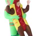 Inflatable Alien Costume Kids, Funny Halloween Costumes for Kids, Hot Dog Alien Halloween Costume for Halloween Fancy Party Cosplay, Children's Universal Size Green