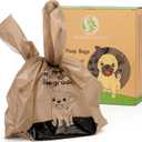 GREENER WALKER Tie Handles Poo Bags for Dog Waste, 600 Doggy Waste Bags Extra Thick Strong 100% Leak-Proof (Brown)