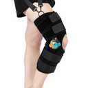 Hinged ROM Knee Braces Adjustable Knee Immobilizer Support for Knee Pain ACL MCL PCL Arthritis Meniscus Tear Post OP Recovery for Men and Women Side Stabilizers Torn Meniscus Orthopedic Orthosis (Upgraded - with Shoulder Strap, Medium)