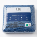 CGK Linens Luxury Queen Duvet Cover Set Duvet Cover Queen Folcadots 20, Blue