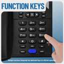 Uvital Corded Phone for Landline, Black Telephone Landline Phones, Desktop Telephone for Home/Office/Hotel with LCD Display Caller ID-Ringer Volume Hands Free, Easy-to-Use