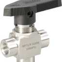 3 Way Ball Valve 1/8" NPT Stainless steel Reduce port Panel Mount Instrument Guage valve