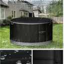 EliteCover 36 inch 600D Heavy Duty Outdoor Fire Pit Cover Round with Waterproof,UV & Fade Resistant, Firepit Covers Round (Black)