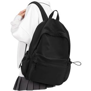 VECAVE School Backpack Black Waterproof Bookbag Casual Lightweight Travel Rucksack Daypack Backpacks for Men Women College High School Bags backpack for Boys Girls Teens